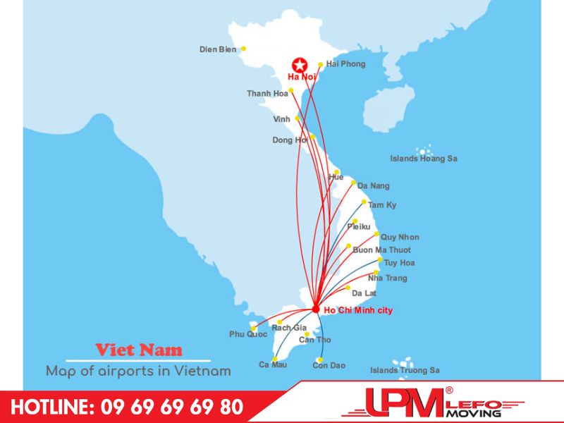 Tuyến đường bay từ Miền Nam ra Miền Bắc